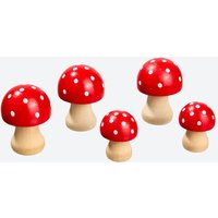 Deko Pilze aus Holz  5er Pack