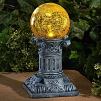 BURI LED Dekolicht LED Solarkugel Crackleglas 22cm Solarlampe Solarleuchte Gartenleuchte