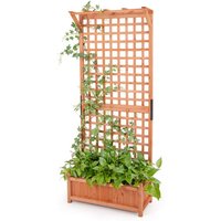 COSTWAY Hochbeet  1 St   Blumenkasten mit Spalier & Dach  75x33x181 cm