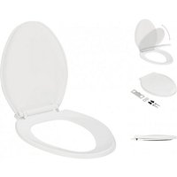 vidaXL WC Sitz Toilettensitz mit Absenkautomatik und Quick Release Design Weiß