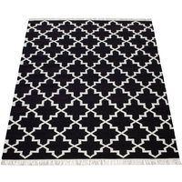 Paco Home Wollteppich Kenitra 504  rechteckig  Höhe: 12 mm  Flachgewebe  reine Wolle  handgewebt  Scandi Design  mit Fransen