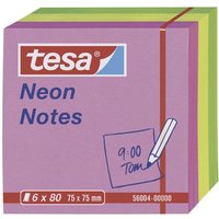 tesa Haftnotizblock tesa Haftnotiz 56004 00 00 75 mm x 75 mm Pink  Gelb  Grün 480 Blatt