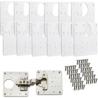 SO TECH  Möbelbeschlag Topfband Reparaturplatten Edelstahl 90 x 90 x 0 53 mm  12 St   Reparaturset für Topfbänder mit Ø35 mm  Schrankscharnier Topfscharnier