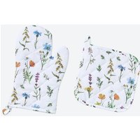 Küchen Handschuh/Topflappen Set mit Blumendesign  2 teilig