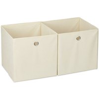 relaxdays Aufbewahrungsbox Stoff im 2er Set  Beige