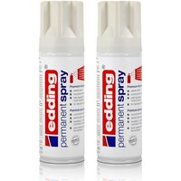 edding Sprühfarbe 2x edding Permanent Spray verkehrsweiß glänzend 200 ml Premium Acrylla