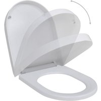 vidaXL WC Sitz  Toilettensitze mit Absenkautomatik 2 Stk. Kunststoff Weiß