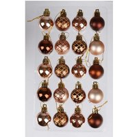 BURI Christbaumschmuck 20er Set Weihnachtsbaumschmuck Rosa Töne aus Kunststoff 3cm klein