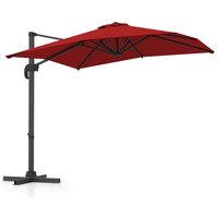 COSTWAY Sonnenschirm  LxB: 245x245 cm  Gartenschirm mit Kurbel  neigbar  360  drehbar