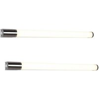 TRIO Leuchten Spiegelleuchte  LED fest integriert  Warmweiß  2er Set LED Wandleuchten Bad mit Steckdose & Schalter  Breite 79cm