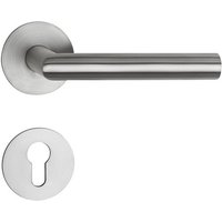 SO TECH  Drückergarnitur THORE Edelstahl  Flachrosetten  magnetische Cliptechnik  Buntbart Türgarnitur für Zimmertür Edelstahl gebürstet