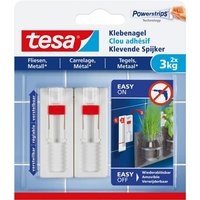 tesa Klebeband Klebenagel für Fliesen und Metall  3kg  verstellbar VE 2 Stück weiß