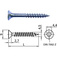 SO TECH  Schraube JD Spanplattenschrauben Ø 4 5 mm Kreuzschlitz   100 St 