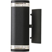 KONSTSMIDE LED Außen Wandleuchte  LED wechselbar  warmweiß  Fassadenbeleuchtung Up Down Haus wand Carport beleuchten Schwarz  24cm