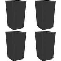 vidaXL Pflanzkübel Pflanzkübel 4 Stk Schwarz 32 5x32 5x57 cm Kunststoff Polypropylen