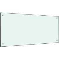 vidaXL Küchenrückwand Küchenrückwand Weiß 90x40 cm Hartglas   1 tlg 