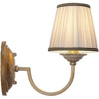 Lindby Wandleuchte Lumiel  dimmbar  Leuchtmittel nicht inklusive  Landhaus / Rustikal  Textil  Metall  creme  altmessing  1 flammig