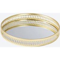 Deko Tablett mit Spiegelboden  ca. 25x25x3 cm