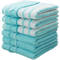 my home Handtücher Finn  Walkfrottee  6 St   im 6 teiligen Set  Uni  und gestreiftes Design aus 100% Baumwolle
