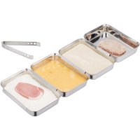 relaxdays Panierschale Panierstraße Edelstahl  Edelstahl   5er Set  5 tlg   5er Pack