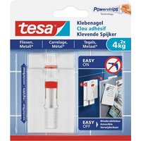 tesa Klebeband Klebenagel für Fliesen und Metall  4kg  verstellbar VE 2 Stück weiß