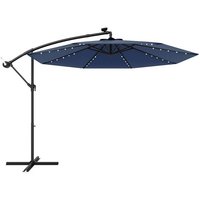 COSTWAY Sonnenschirm  LxB: 300x300 cm  Marktschirm mit 40 Solar LED Leuchten  Kurbel