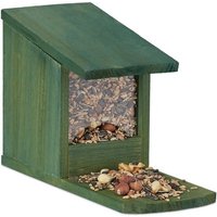 relaxdays Eichhörnchenkobel Eichhörnchen Futterhaus zum Stellen  Dunkelgrün