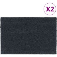 vidaXL Fußmatte Fußmatten 2 Stk Dunkelgrau 40x60 cm Kokosfaser Getuftet Abtreter  Rechteck  Höhe: 0 mm