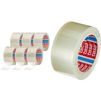 tesa Klebeband tesapack Packband   je 66 m : 50 mm  Spar Set  6 St.  6 x tesaPACK  64014 PP  Paketklebeband   leises und sauberes Verpacken   transparent