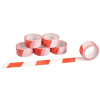 BURI Verlegeband Markierungsband 66m Rot Weiß selbstklebend Bodenmarkierung Signalband  1 St 