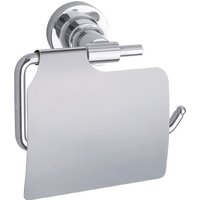 tesa Toilettenpapierhalter 1x tesa luup Toilettenpapierhalter m. Deckel  Komplett Set  2 St.  inkl. Klebelösung   chrom 7 5 cm : 14 cm : 10 5 cm