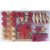 BURI Weihnachtsbaumkugel Weihnachtsbaumschmuck Set 87tlg. Baumkugeln Baumspitze Christbaumdeko  87 St 