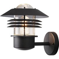 KONSTSMIDE Gartenleuchte Wandaussenleuchte Schwarz LED tauglich 1x E27 max. 60W Glas Aluminium