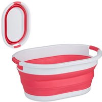 relaxdays Wäschekorb Faltbarer Wäschekorb 36 Liter  1 St   Pink
