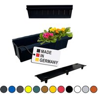 BURI Pflanzkübel Europaletten Blumenkasten Schwarz 2 Stück zum Anhängen Pflanzkasten