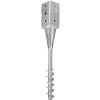 vidaXL H Pfostenanker  Erdspieße 2 Stk. Silbern 10 10 57 cm Verzinkter Stahl