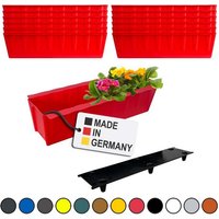 BURI Pflanzkübel Europaletten Blumenkasten Rot 12 Stück zum Einlassen Pflanzkasten