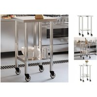 vidaXL Küchenwagen Küchenwagen Küchen Arbeitstisch mit Rollen 55x55x85 cm Edelstahl