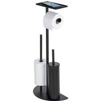 WENKO WC Garnitur Modell Cosenza Neo  platzsparende 4 in 1 Standgarnitur mit Ablage  lackierter Stahl