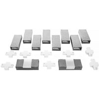 HTI Living Beetumrandung Beetumrandung Nessa Solar Brick 10 teilig Grau  LxH: 23.3x4.5 cm  Set  Beetumrandung mit 10 Modulen inkl. Solarbeleuchtung  Beetbegrenzung Beeteinfassung Rasenkante