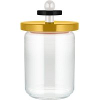 Alessi Vorratsdose Sottsass Collection Twergi Gelb 1000 ml  Buchenholz  Glas   1 tlg 