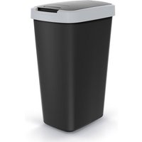 Spetebo Mülleimer Kunststoff Abfalleimer eckig schwarz   45 Liter  praktischer 2 Wege Schwing Klappdeckel