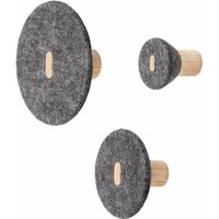 blomus Wandhaken Pela 3er Set Dark Gray Melange