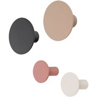 blomus Wandhaken  PONTO  4er Set Garderobenhaken 2 x Ø 8 5 cm  2 x Ø 5 cm   Set  4 Stück 