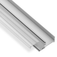 SO TECH  LED Stripe Profil LED Aluprofil 45A 2 m für 16 mm Plattenstärke m. klarer Abd.  für LED Streifen bis 12 mm Breite Aluminium Profilleiste