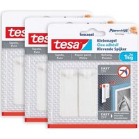 tesa Klebehaken POWERSTRIPS Klebenagel mit max. 1 kg Haltekraft für Bilder   Spar Set  6 St.  inkl. Powerstrips 