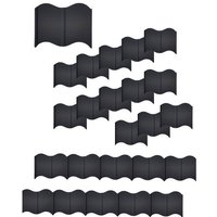 HTI Living Beetumrandung Beetumrandung Nessa Wave 24 teilig Schwarz  LxH: 16x14 cm  Set  24 Module  Beetbegrenzung Beeteinfassung