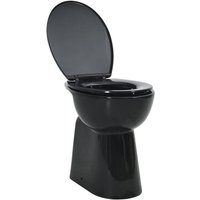 vidaXL Tiefspül WC Hohe Spülrandlose Toilette Soft Close 7cm Höher Keramik Schwarz