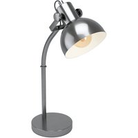 EGLO LED Tischleuchte Lubenham 1  Leuchtmittel exklusive  Vintage Tischleuchte  Nachttischlampe  Nickel matt  E27  Schalter