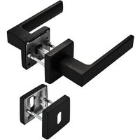 SO TECH  Drückergarnitur Türdrücker CUBE schwarz 120 x 22 mm Vierkant 8 x 8 mm  Buntbart Türgarnitur für Zimmertür Rosettengarnitur